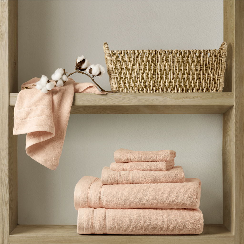 400GSM Essential Bundle Quick Dry 6 Piece Towel Set - Blush