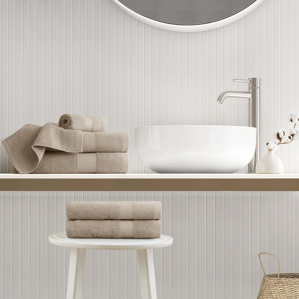 Premium Turkish Cotton 500GSM Plush 6 Piece Towel Set - Beige