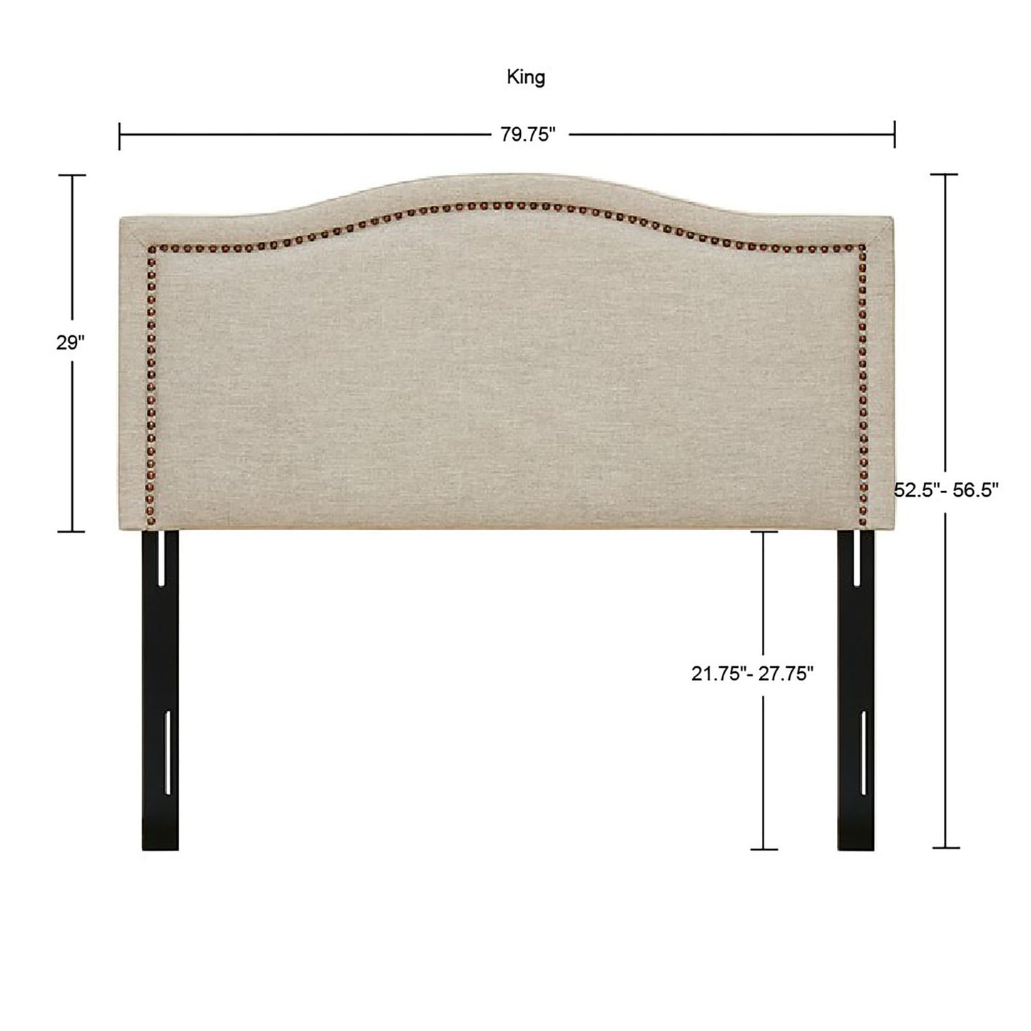 Nadine - King Upholstery Headboard - Natural