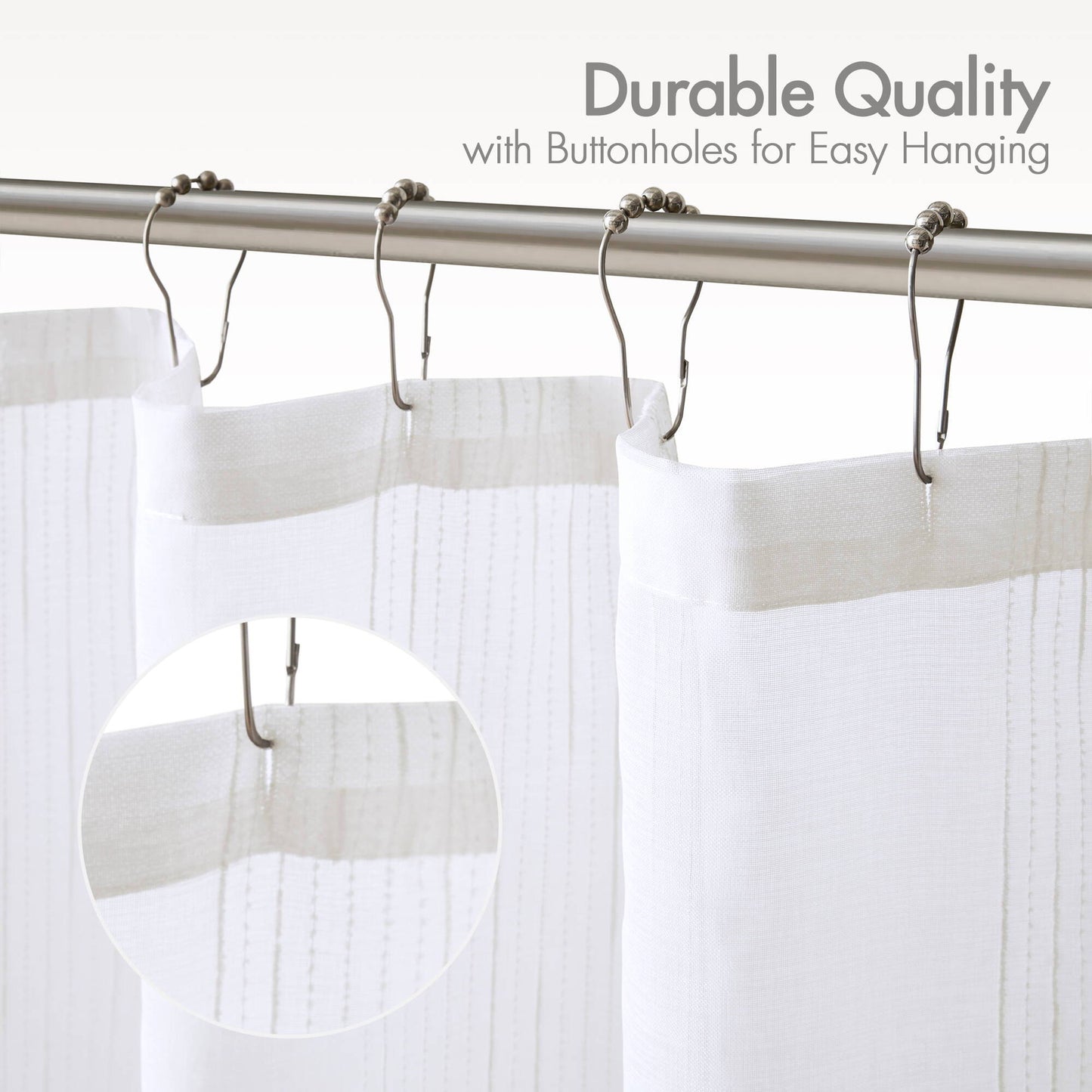 Anna - Sheer 72x84" Shower Curtain - White