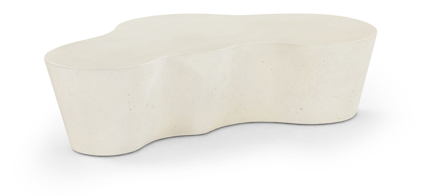 Monza - Concrete And Fiberglass Indoor / Outdoor Coffee Table - Cream