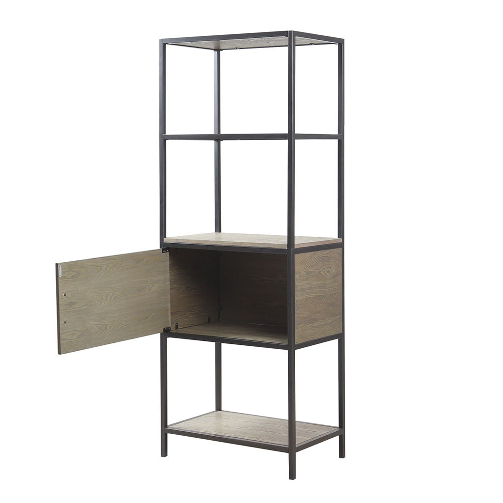 Darley - 3 Shelf Bookcase With Storage Cabinet - Gray