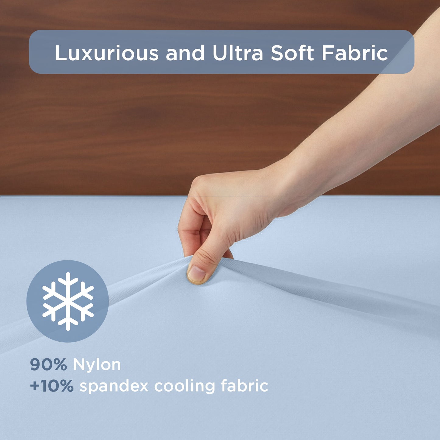 Ice Touch - Twin Sublime Serenity Luxury Sheet Set - Ice Blue