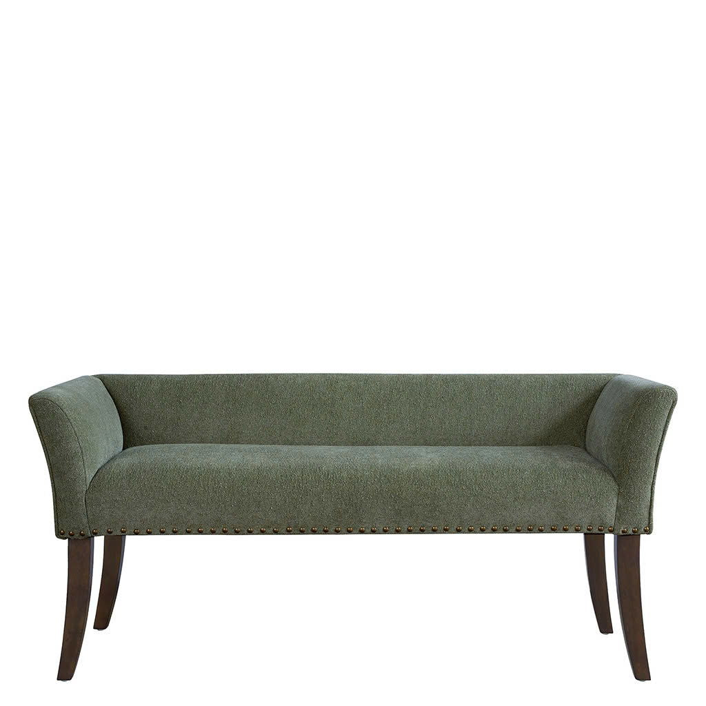 Welburn - Upholstered Bench With Back & Legs - Green