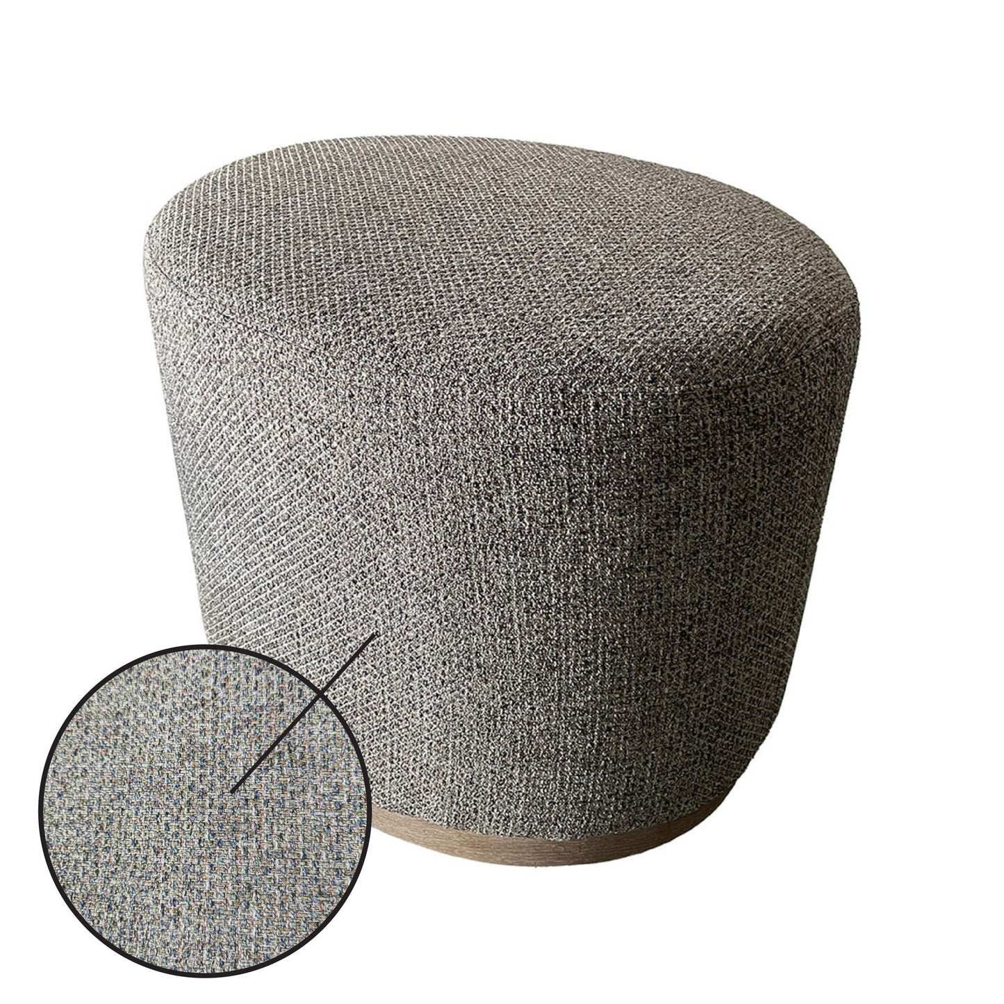 Zoe - Oval Accent Ottoman - Navy / Beige