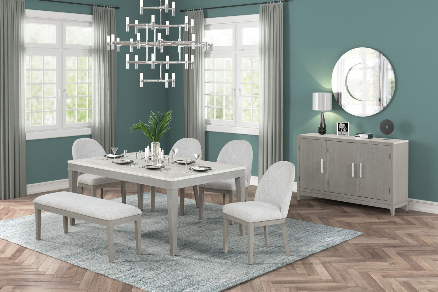 Essence - 70" Rectangle Dining Table With Marble Top