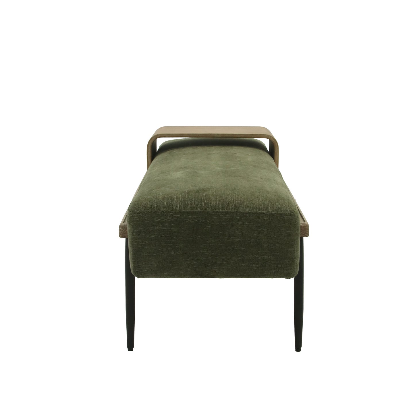 Perry - Cocktail Ottoman With Slide Tray - Green