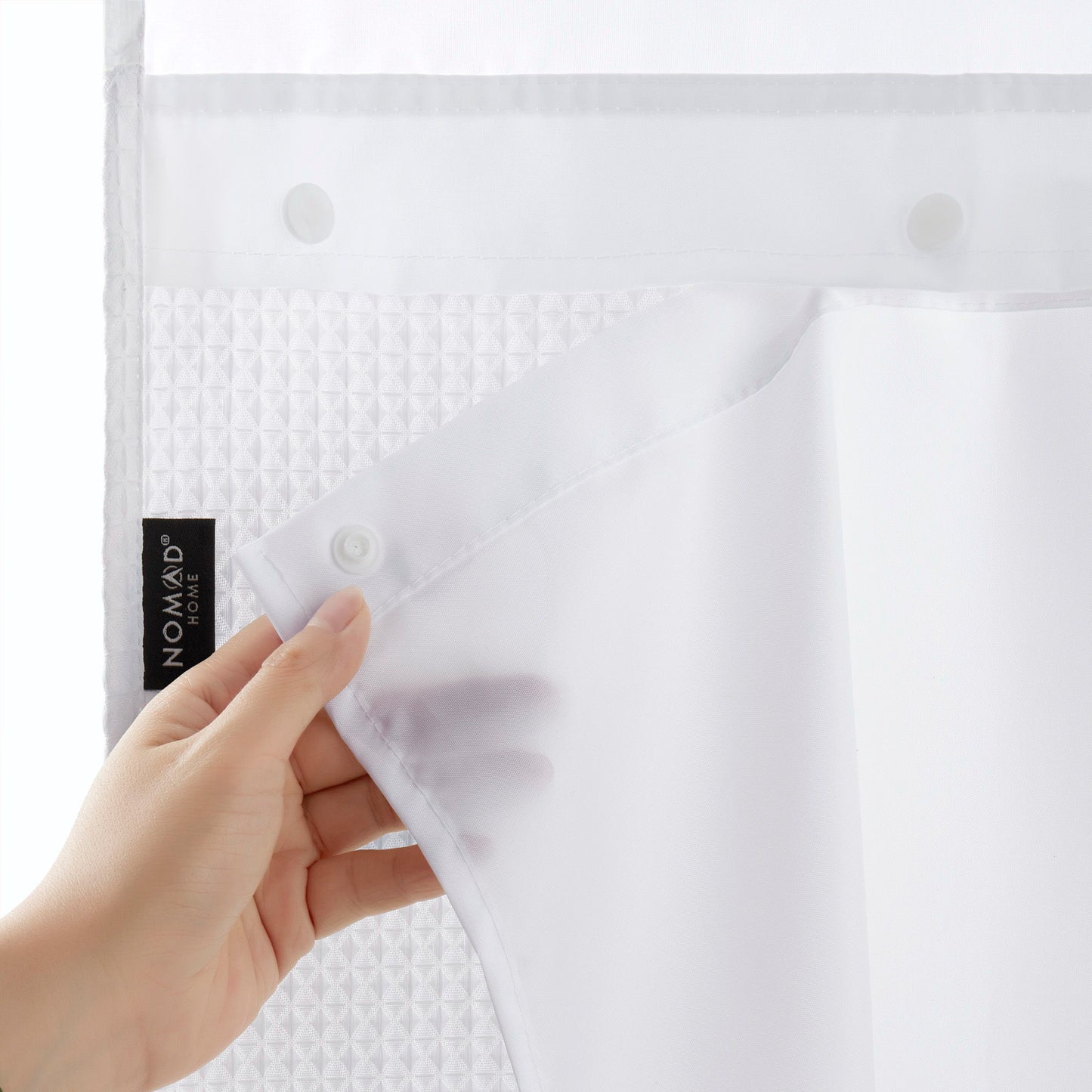 Plain Weave - Luxury Shower Curtain Waffle - White