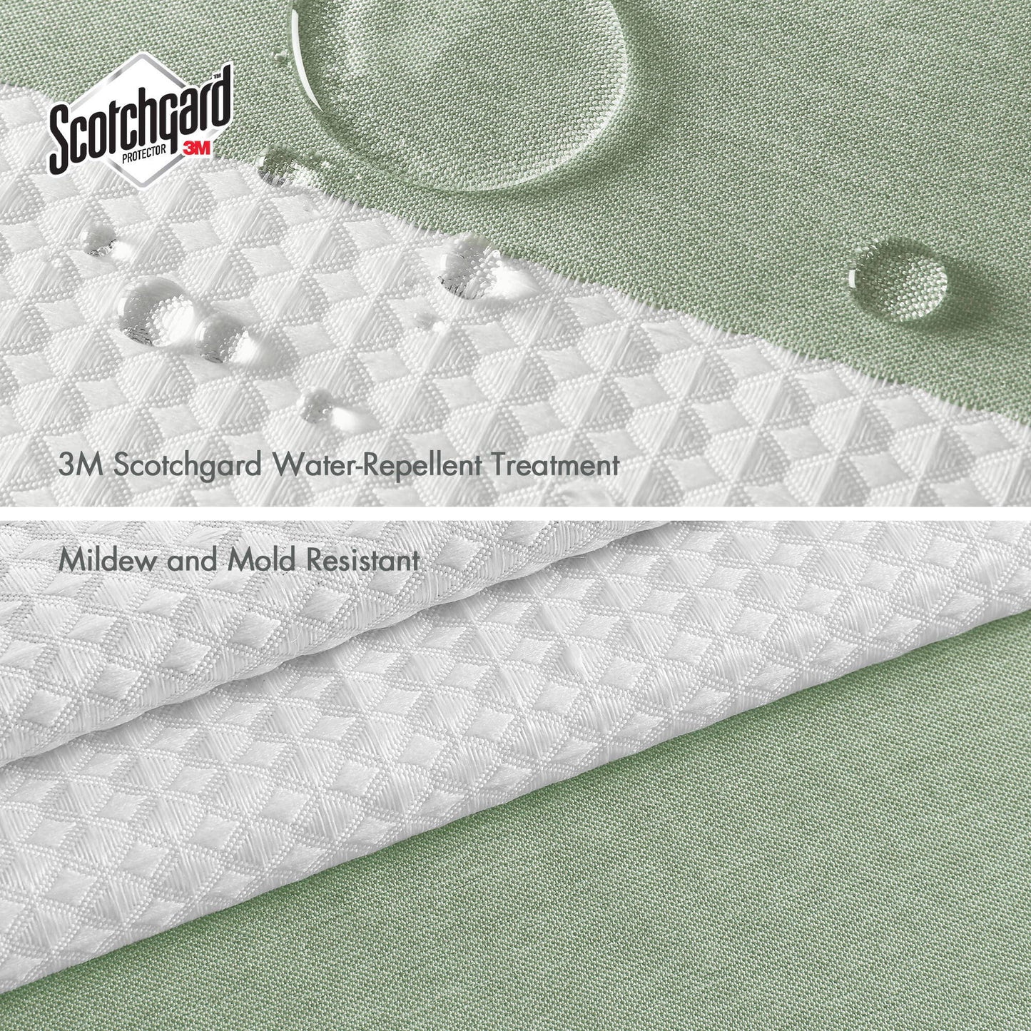 Spa Waffle - 72" x 78" Shower Curtain With 3M Treatment - Sage Green