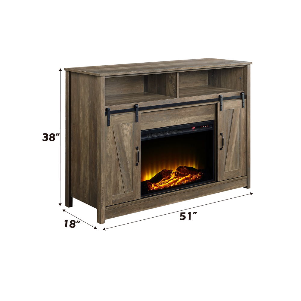Tobias - 38" Fireplace - Rustic Oak