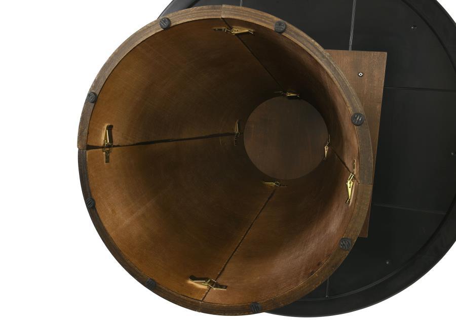 Franklin - 5 Piece Round Dining Table Set - Gray And Dark Oak