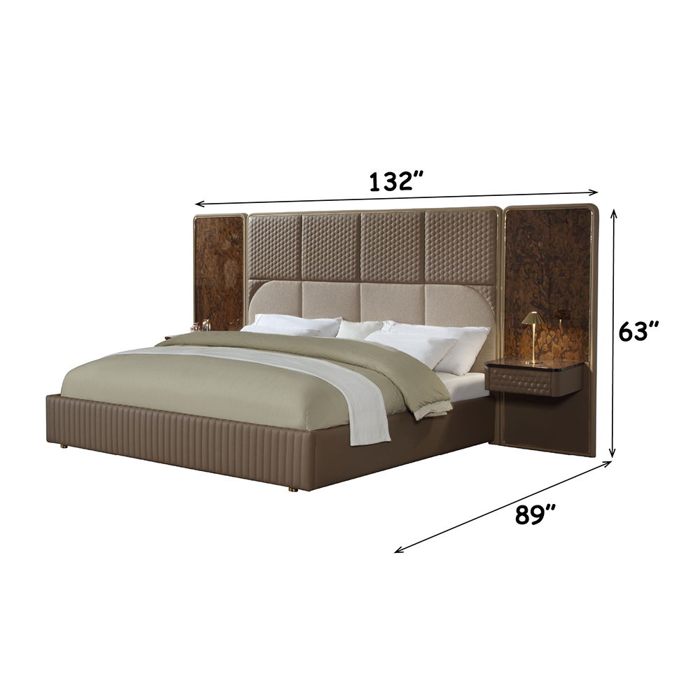 Marcelino - Eastern King Bed - Brown & Beige