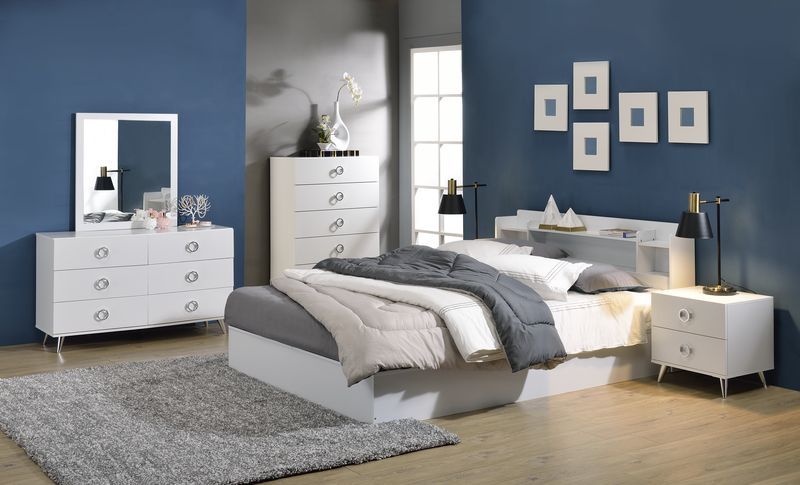 Perse - Queen Bed With Storage - White
