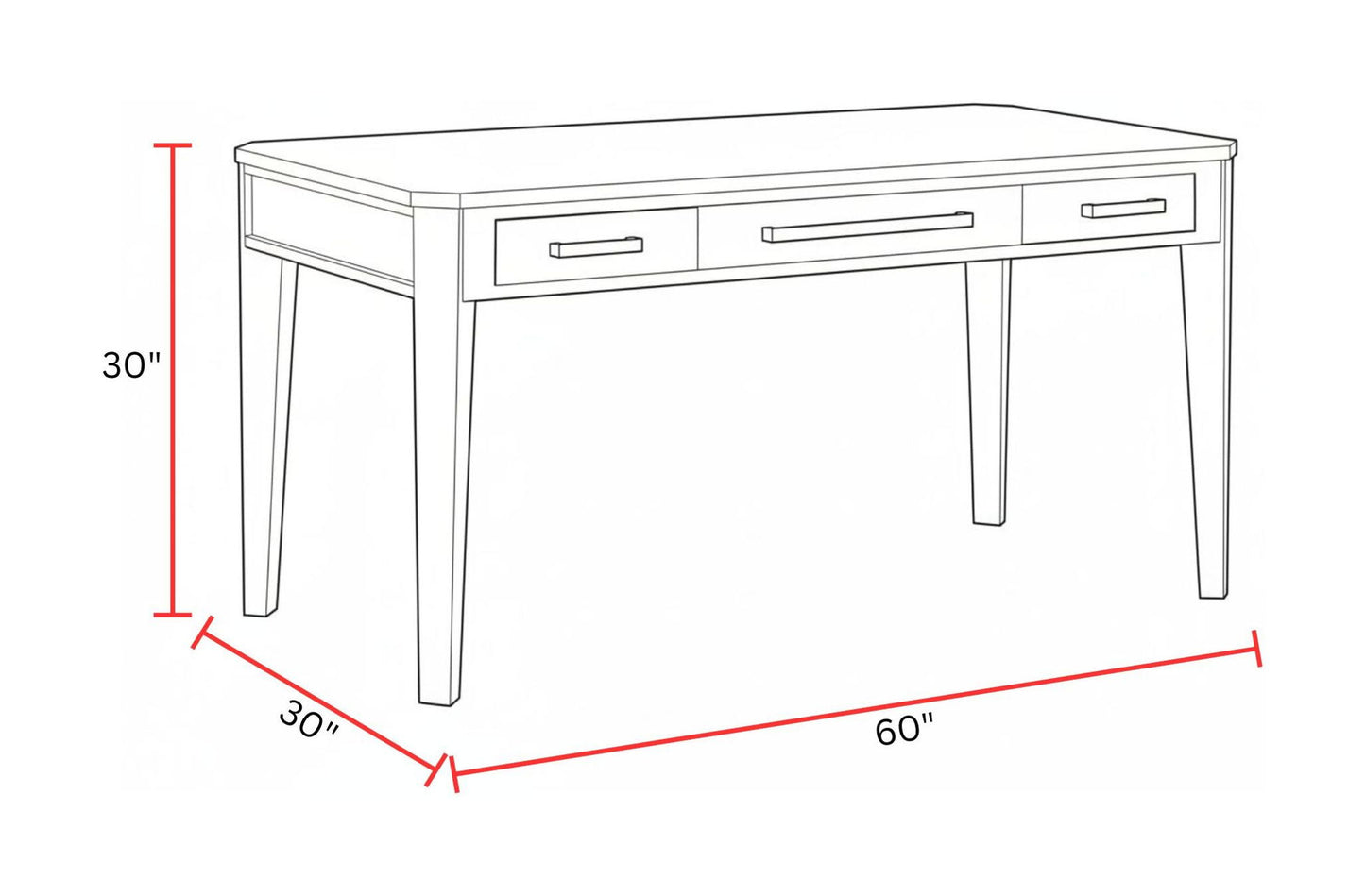 Breckenridge - 60" Writing Desk - Medium Brown