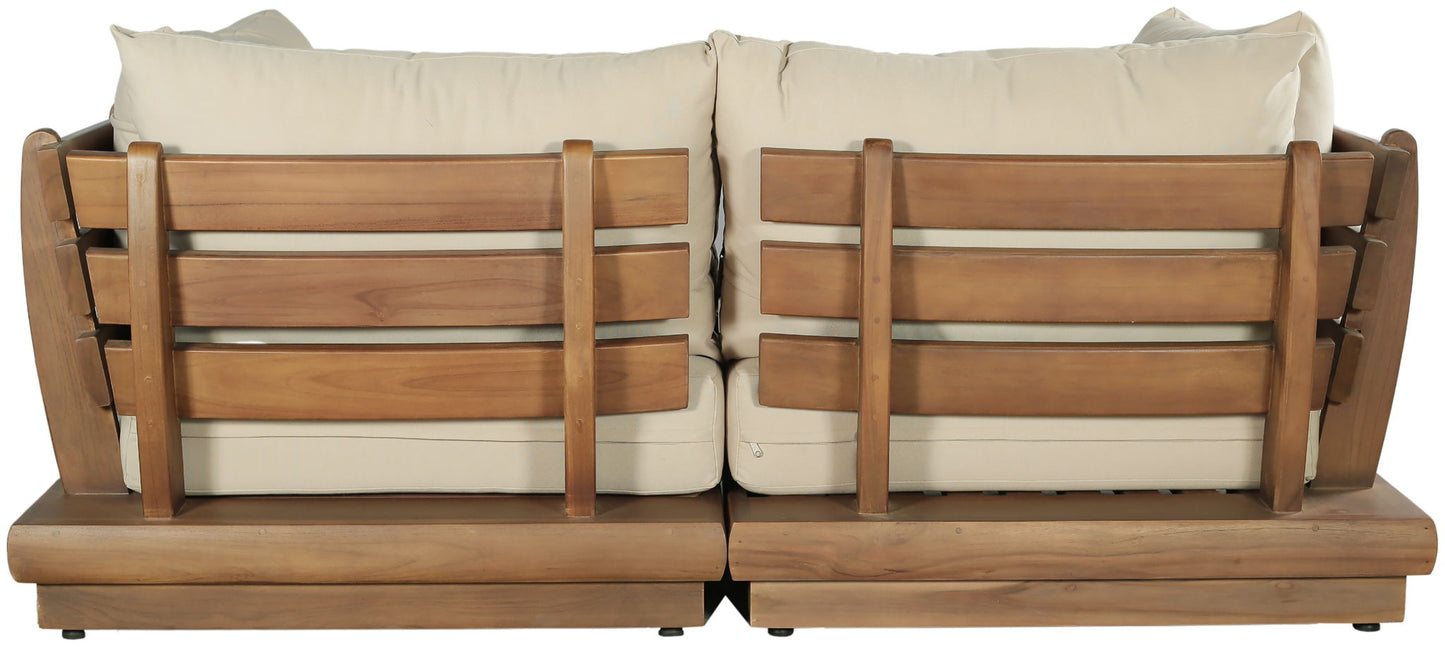 Mirella - 2 Piece Water Resistant Fabric 76" Upholstered Outdoor Patio Modular Loveseat