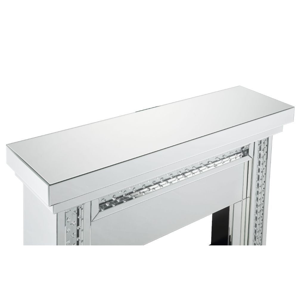 Nysa - 42" Fireplace - Mirrored & Faux Crystals