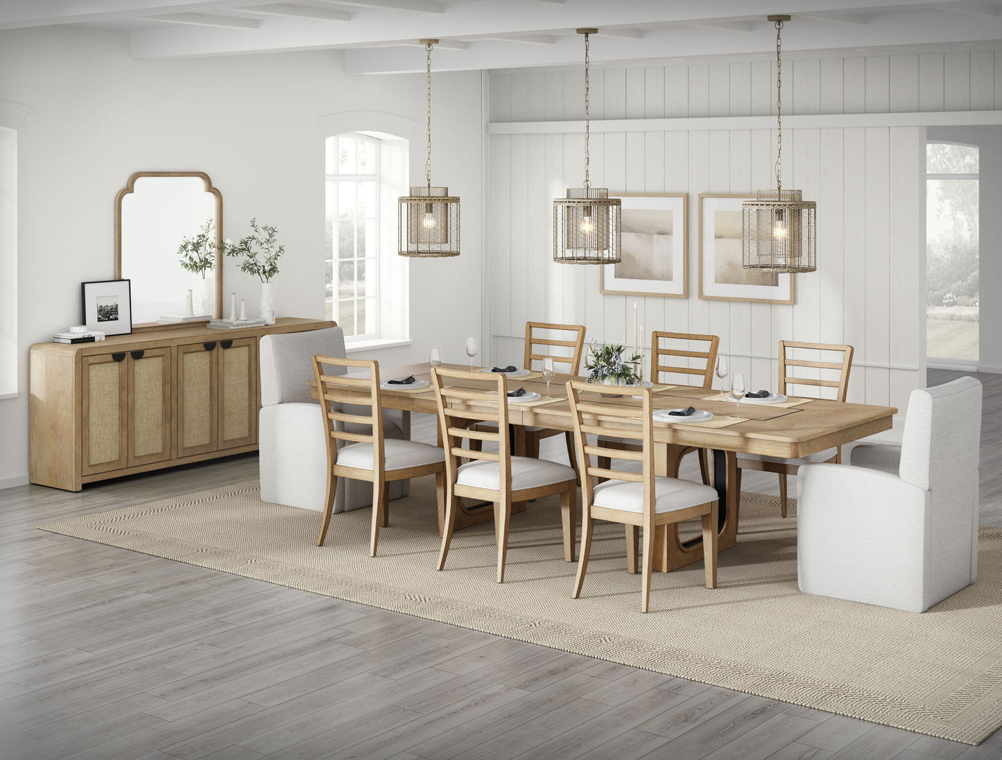 Escape - Ladder Back Dining Chair (Set of 2) - Glazed Natural Oak Mirage Mist