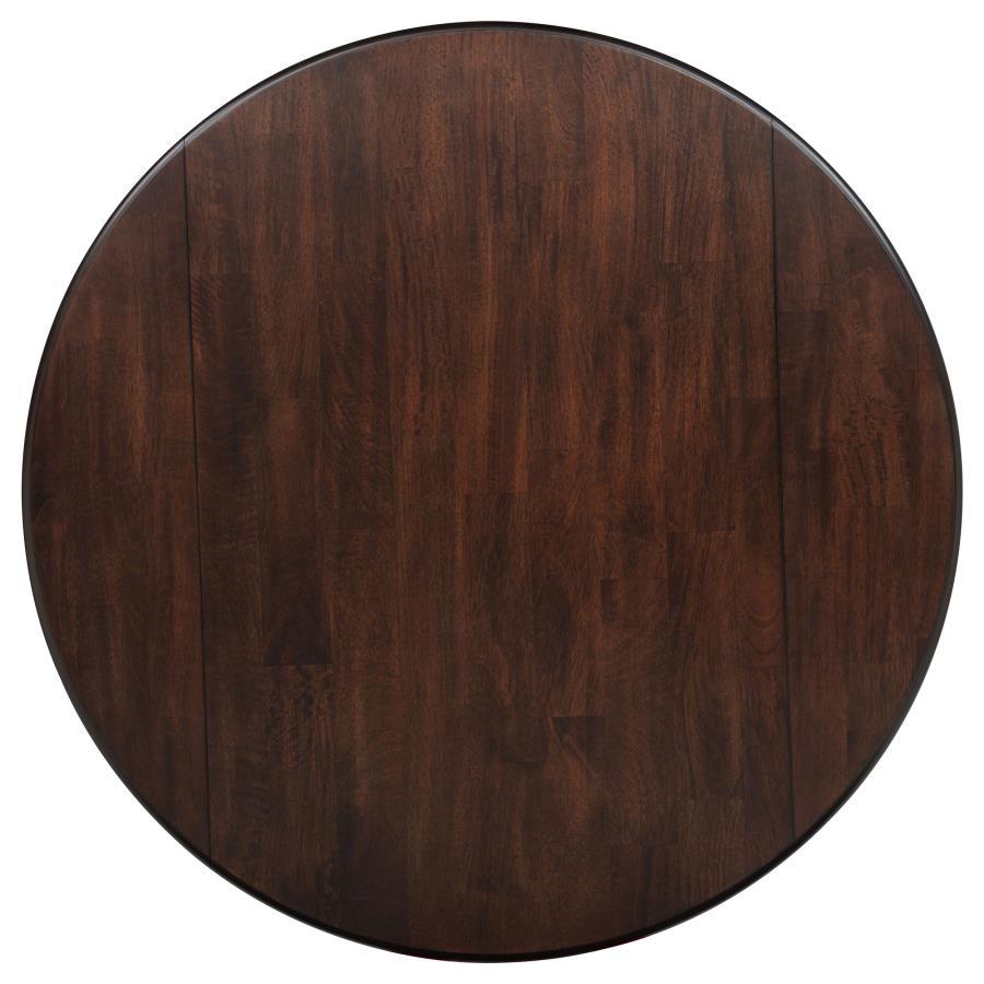 Barton - 5 Piece Round Wood Dining Table Set - Dark Brown