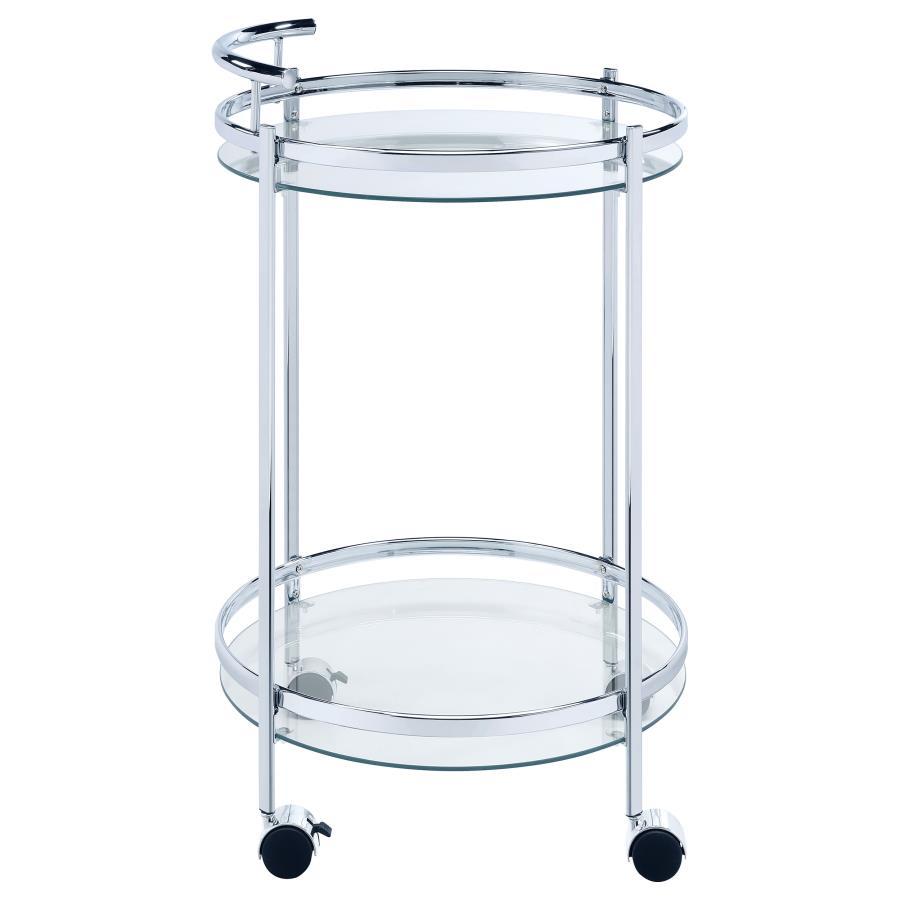 Chrissy - Round Glass Shelf Metal Bar Cart