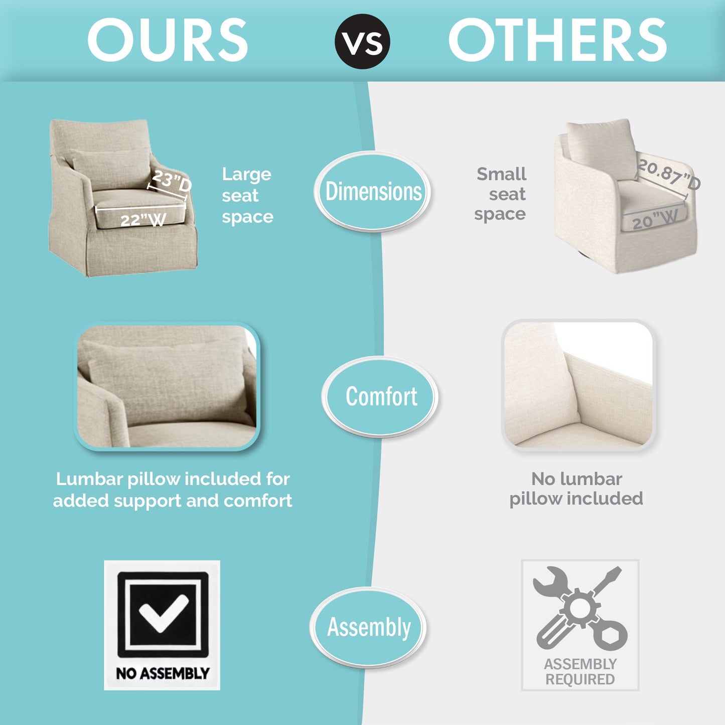 London - Upholstered Skirted Swivel Armchair With Lumbar Pillow - Mint