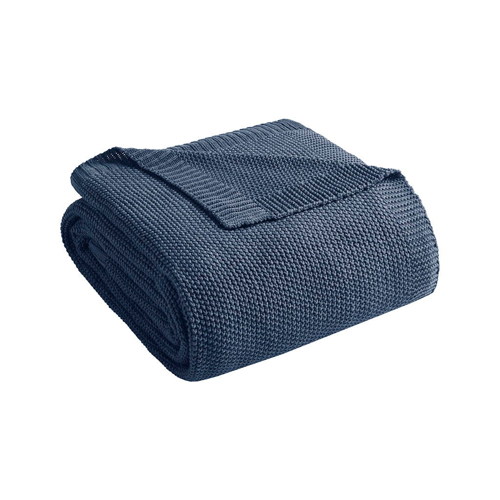 Bree Knit - Blanket - Indigo
