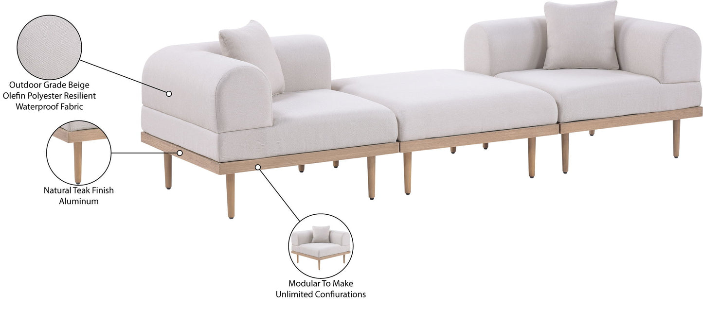 Laguna - 3 Piece 106.5" Outdoor Patio Modular Sofa With Backless Seat