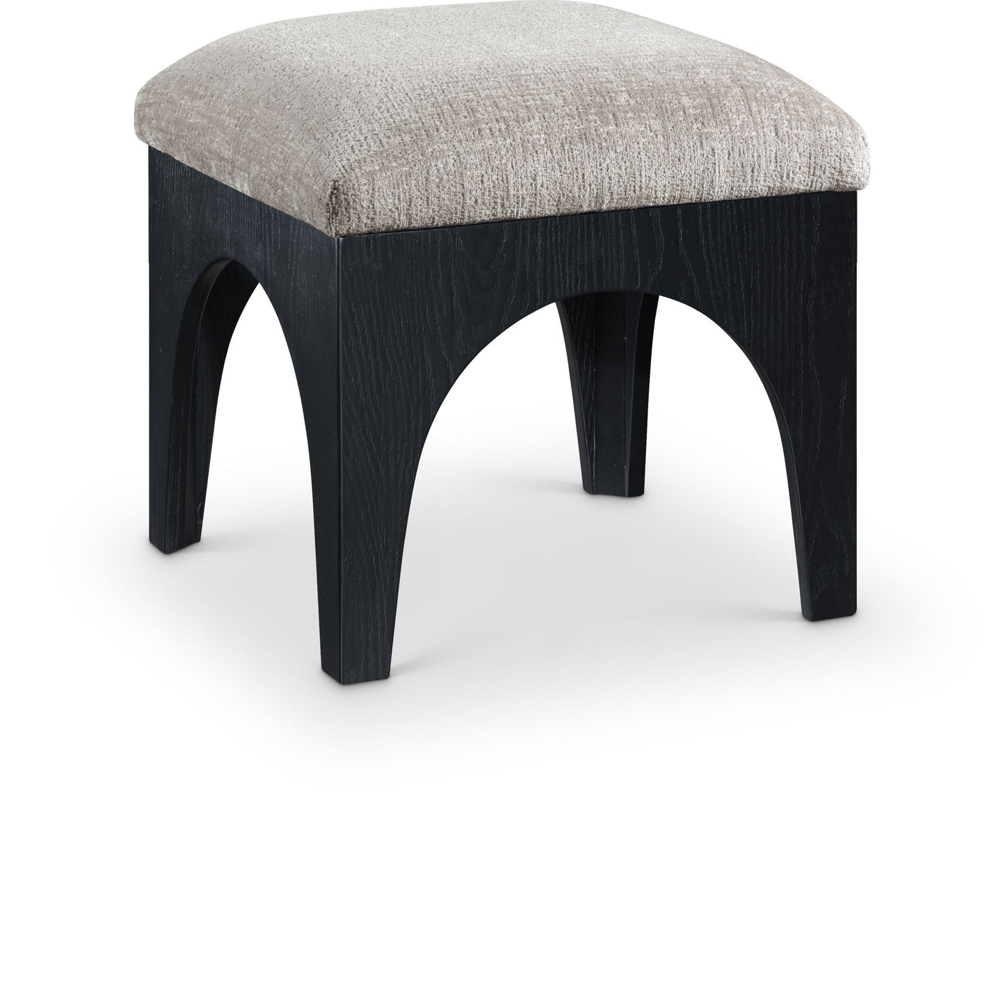 Lawson - Chenille Fabric Ottoman - Black Base