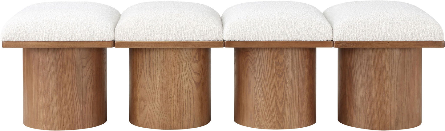 Pavilion - 4 Piece Modular Bench With Brown Base