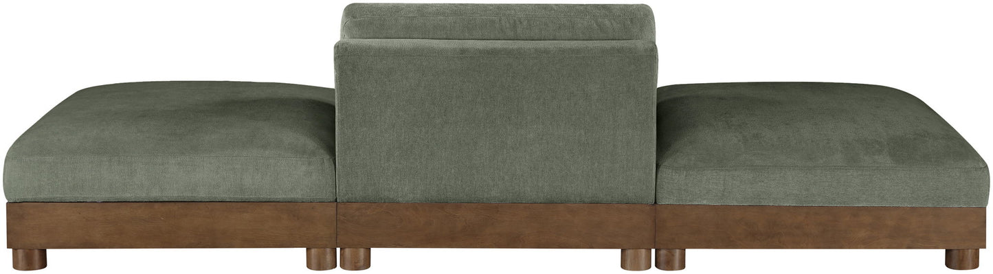 Turin - Chenille Fabric Upholstered Modular Sectional - Green