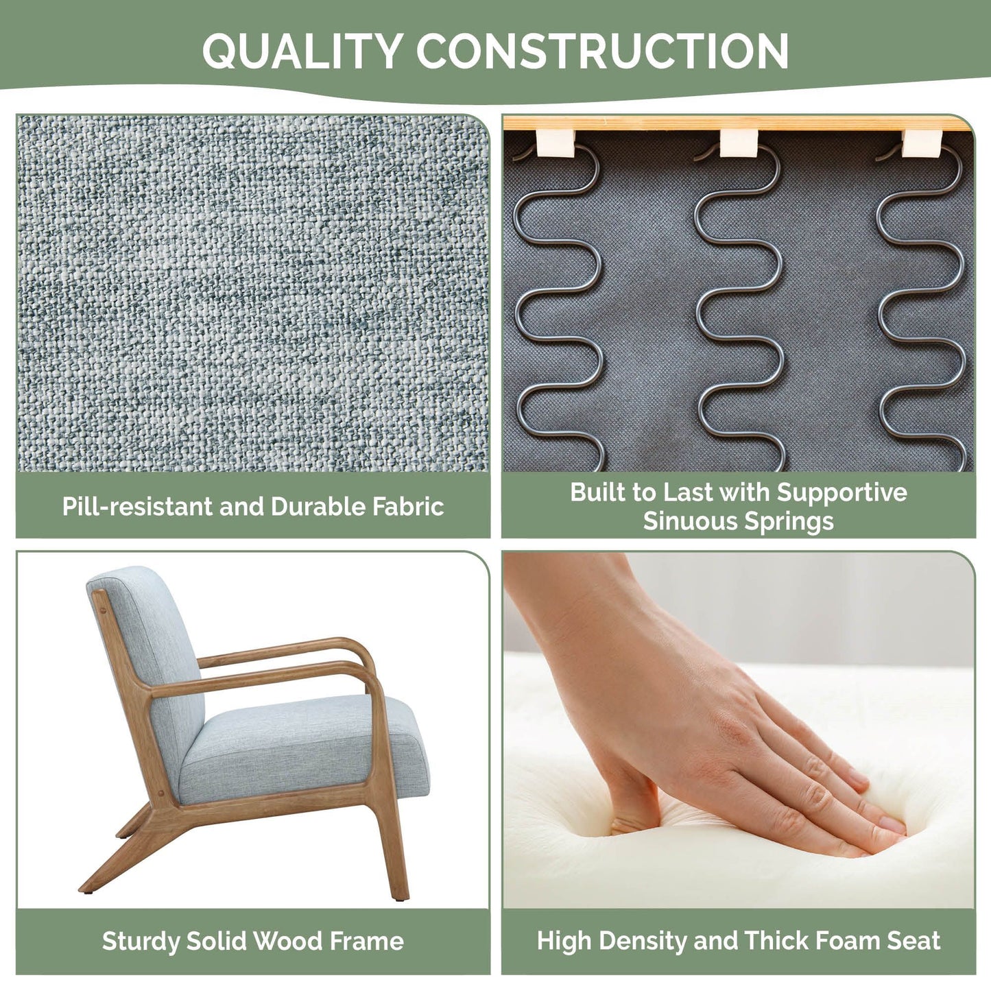 Novak - Mid-Century Modern Accent Armchair (Set of 2) - Light Blue