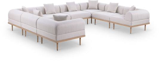 Laguna - 8 Piece Resilient Water Resistant Fabric 142" Upholstered Outdoor Patio Modular Sectional