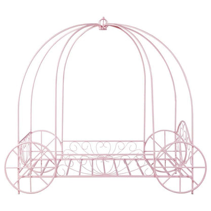 Massi - Metal Twin Canopy Bed - Powder Pink