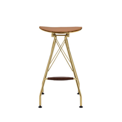 Dragea - Bar Stool (Set of 2) - Whiskey PU & Gold