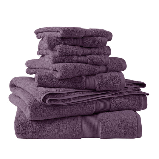 800GSM - 8 Piece Antimicrobial Towel Set - Purple