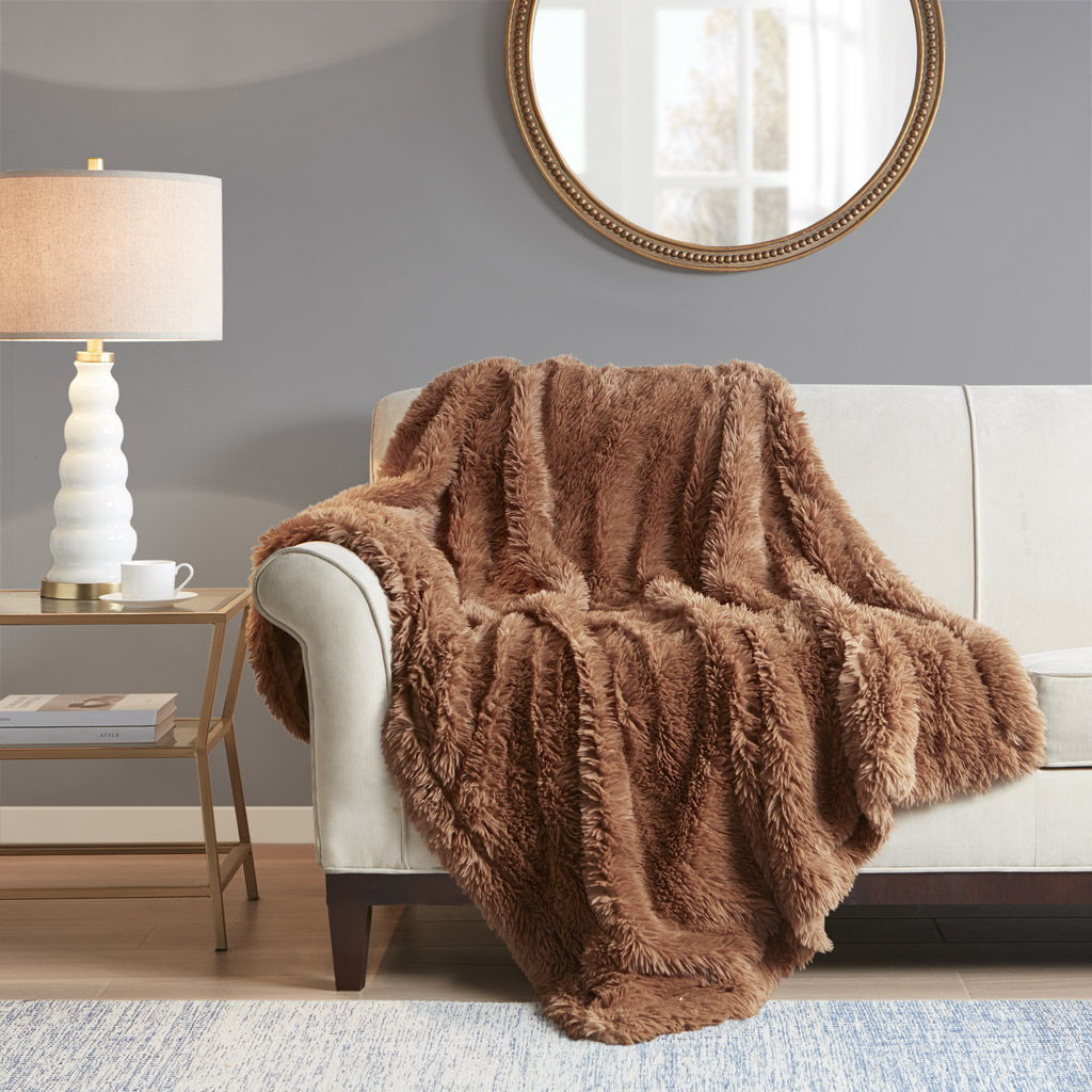 Haven - Faux Fur Throw 50x60" - Brown