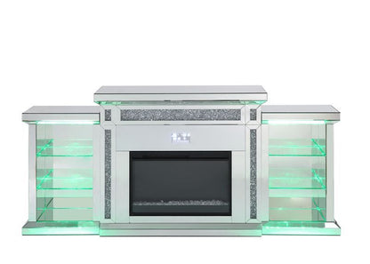 Noralie - Fireplace - Mirrored & Faux Diamonds