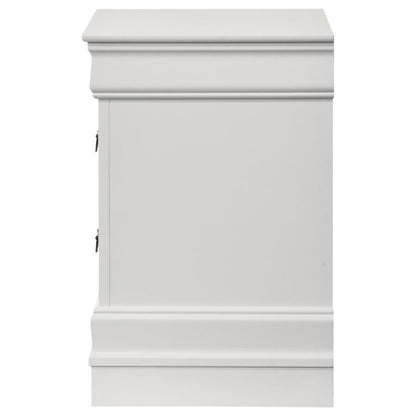 Louis Philippe - 2-Drawer Nightstand Bedside Table - White