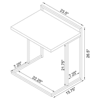 Dani - Rectangular C-Shaped Sofa Side Table