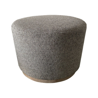 Zoe - Oval Accent Ottoman - Navy / Beige
