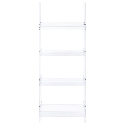 Amaturo - 4-Shelf Acrylic Ladder Bookshelf - Clear