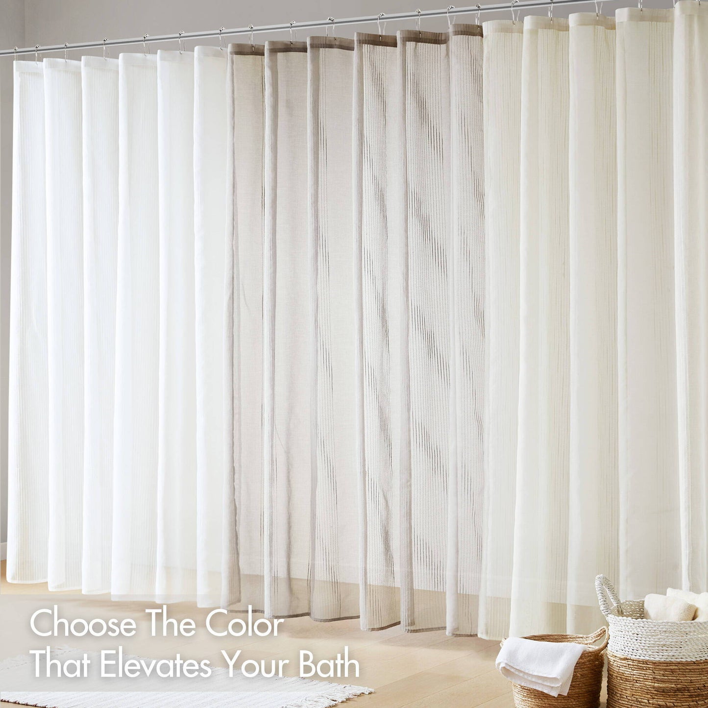 Anna - 72x84" Shower Curtain - Ivory