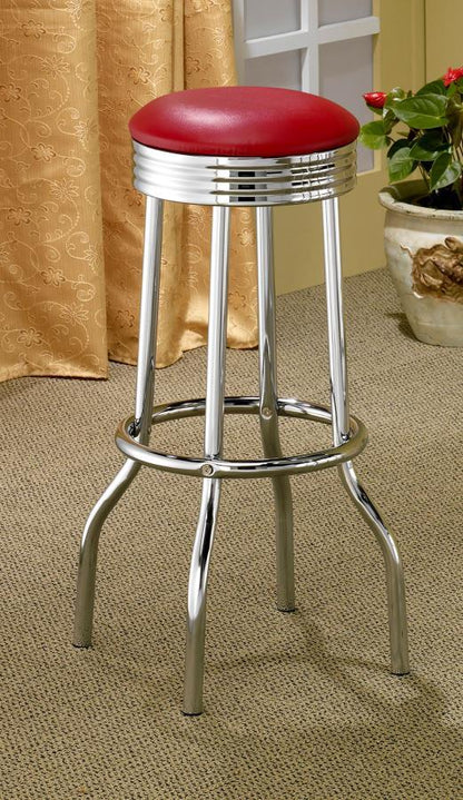 Retro - Upholstered Metal Swivel Bar Stool (Set of 2)