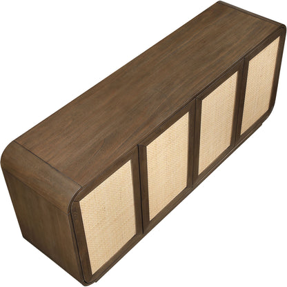 Windsor - Solid Wood And Brown Cane Sideboard / Buffet - Brown