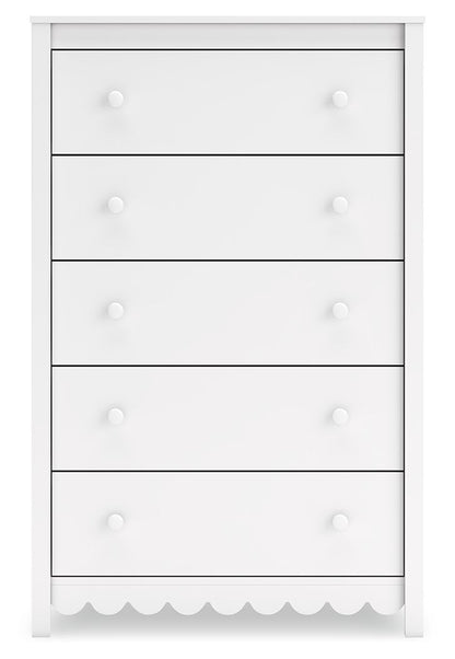 Hallityn - White - Five Drawer Chest