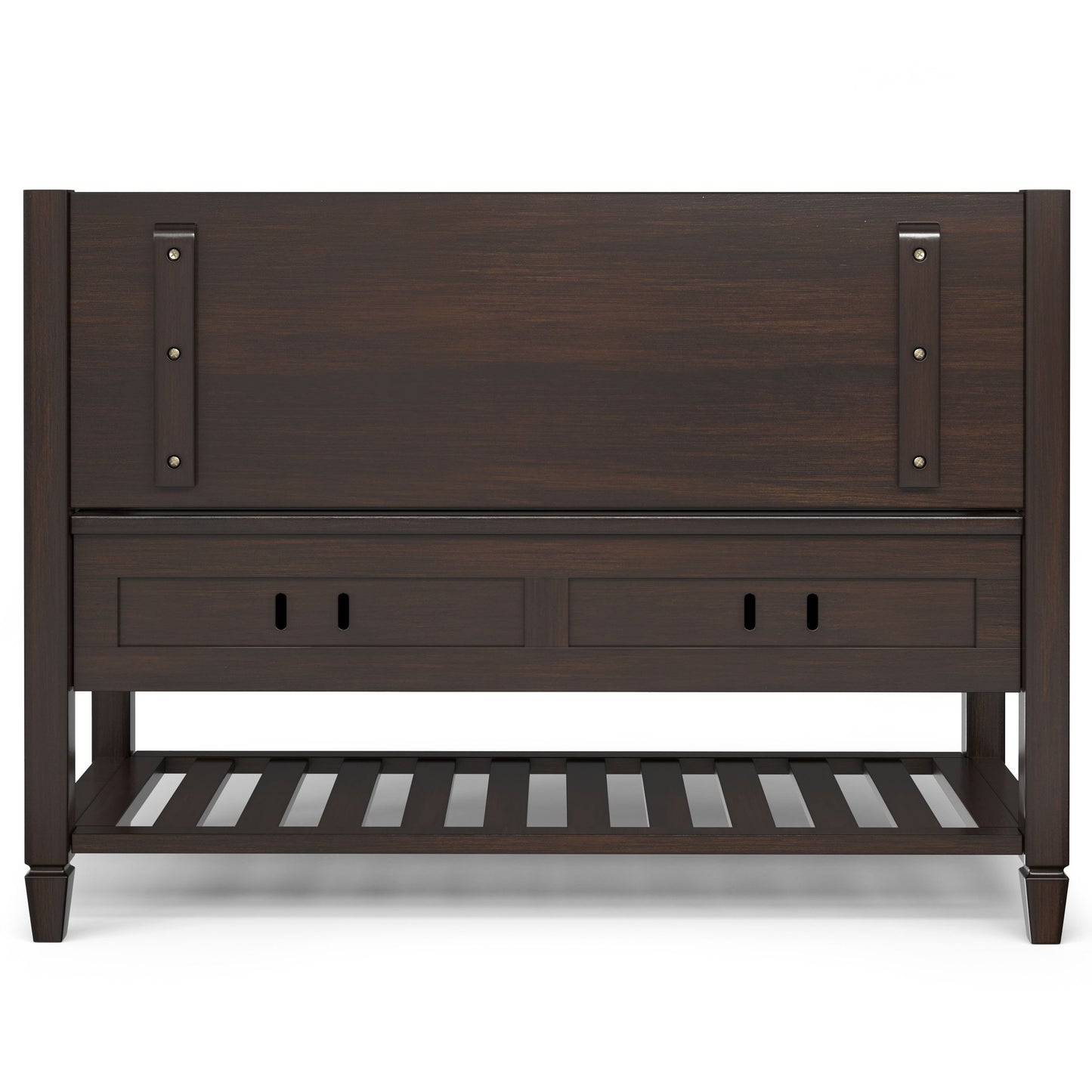 Connaught - Entryway Storage Bench with Shelf - Chestnut Brown