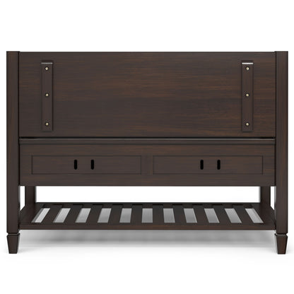 Connaught - Entryway Storage Bench with Shelf - Chestnut Brown