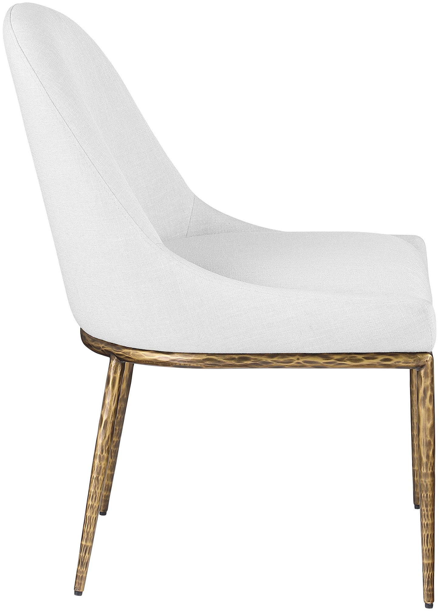 Ferro - Upholstered Dining Side Chair With Brushed Gold Legs