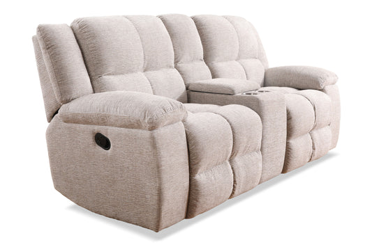 Buster - Reclining Console Loveseat - Opal Taupe