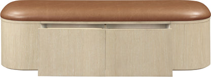 Velden - Upholstered Storage Bench With Stained Natural Base