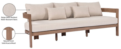 Newport - Water Resistant Fabric 86.75" Upholstered Outdoor Patio Sofa